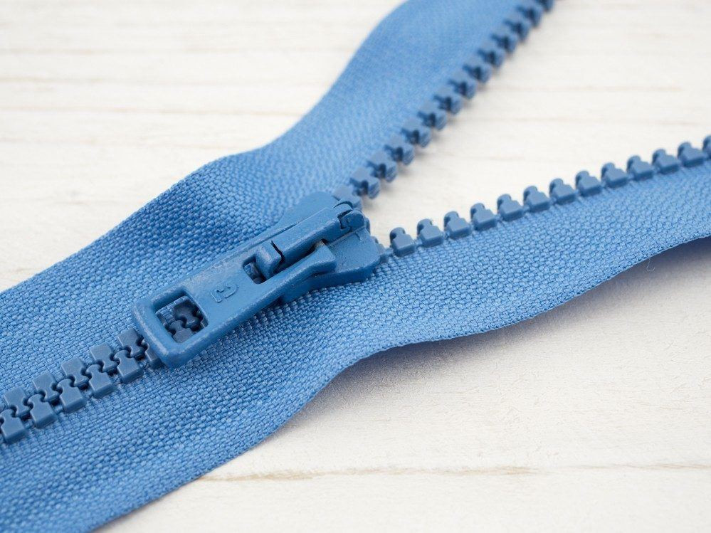 Kostěný zip 30cm dělitelný - modrý pudrový B-26