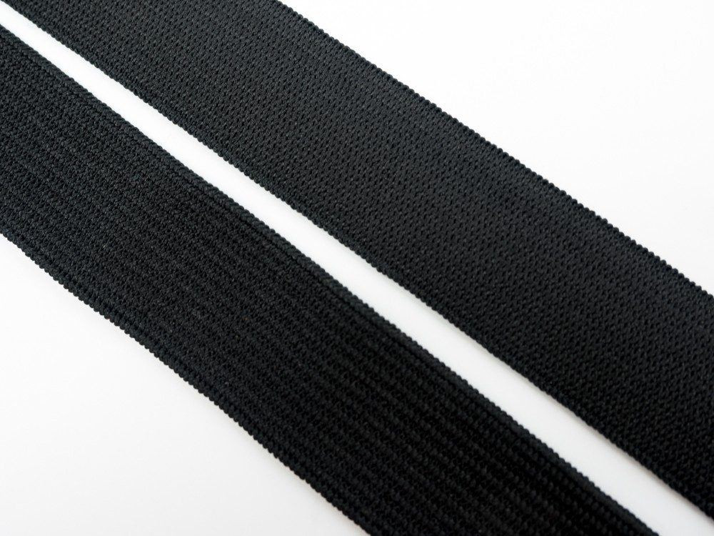 Guma pletená plochá 20mm - ČERNÁ