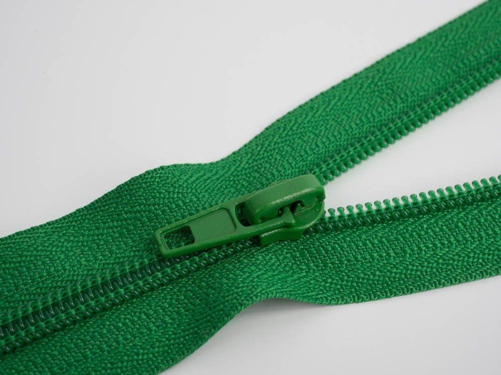 Spirálový zip 45cm dělitelný- zelený