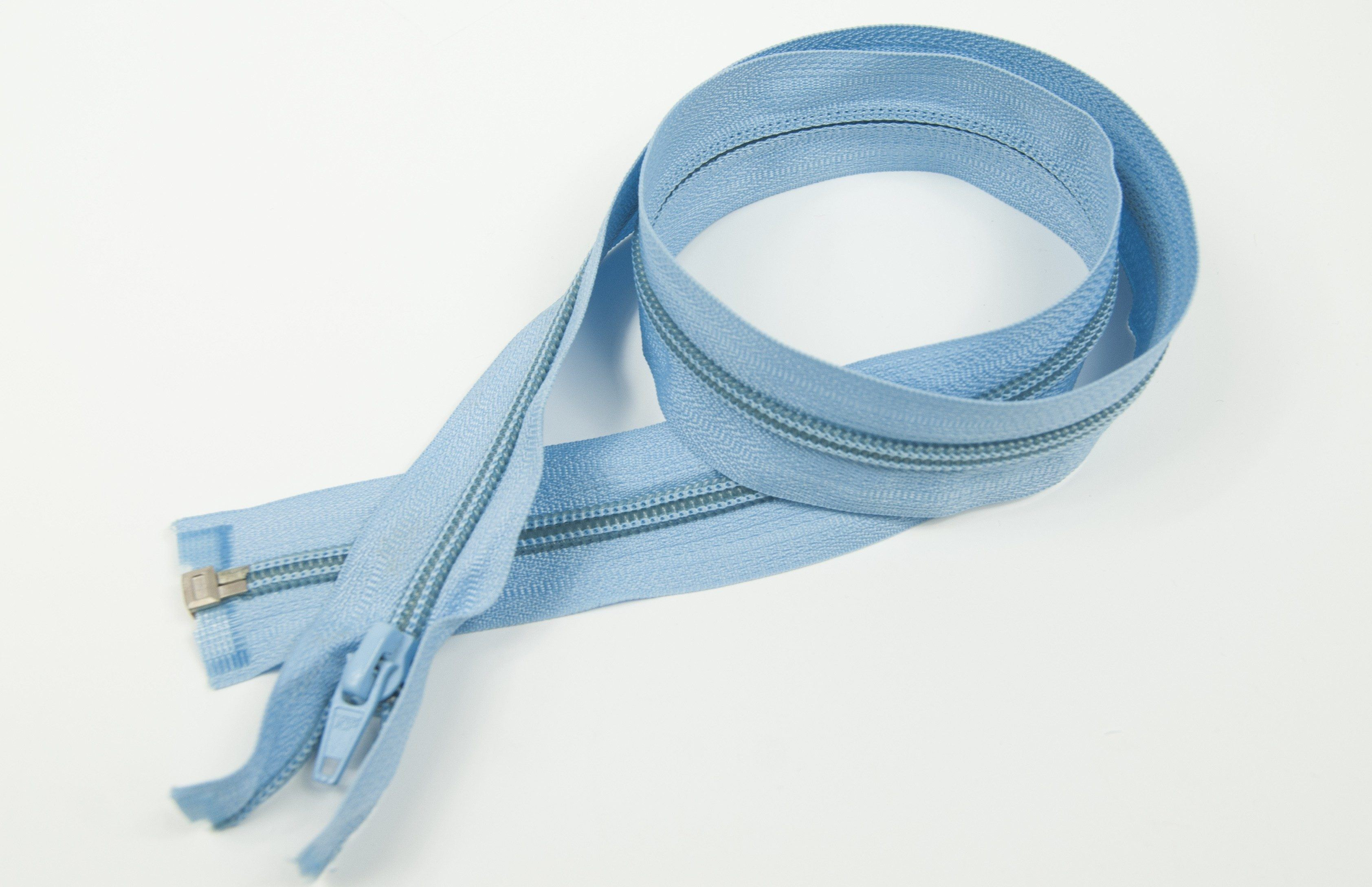 Spirálový zip 65cm dělitelný- azurový pudrový