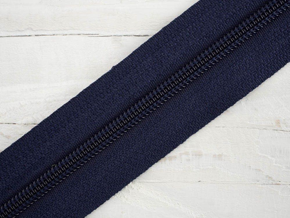 Stuha pro spirální zip 5mm  navy - 058