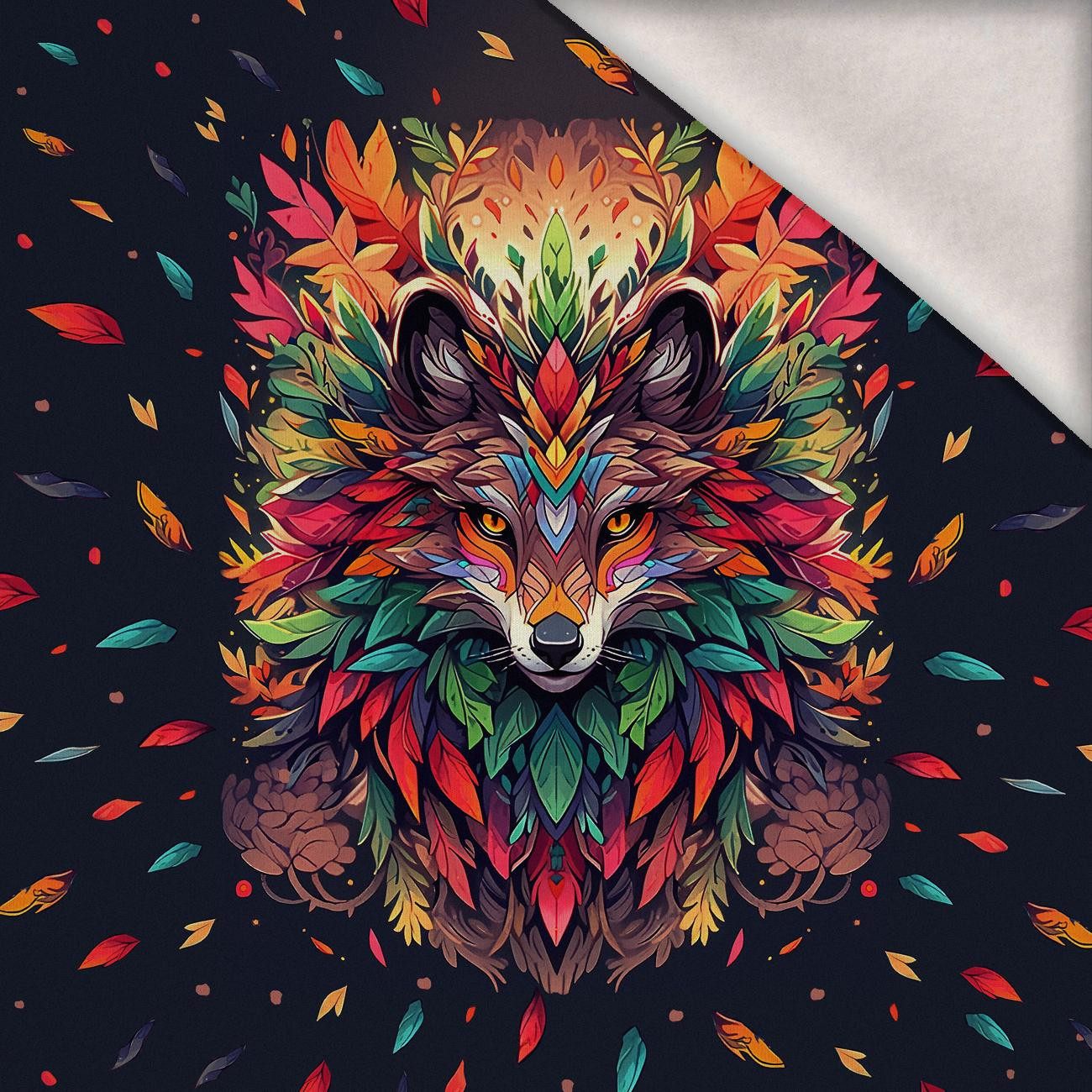 ANIMALS MANDALA wz.1 (fox) - Panel (75cm x 80cm) teplákovina počesaná s elastanem ITY ANIMALS MANDALA wz.1 (fox) - Panel (75cm x 80cm) teplákovina počesaná s elastanem ITY