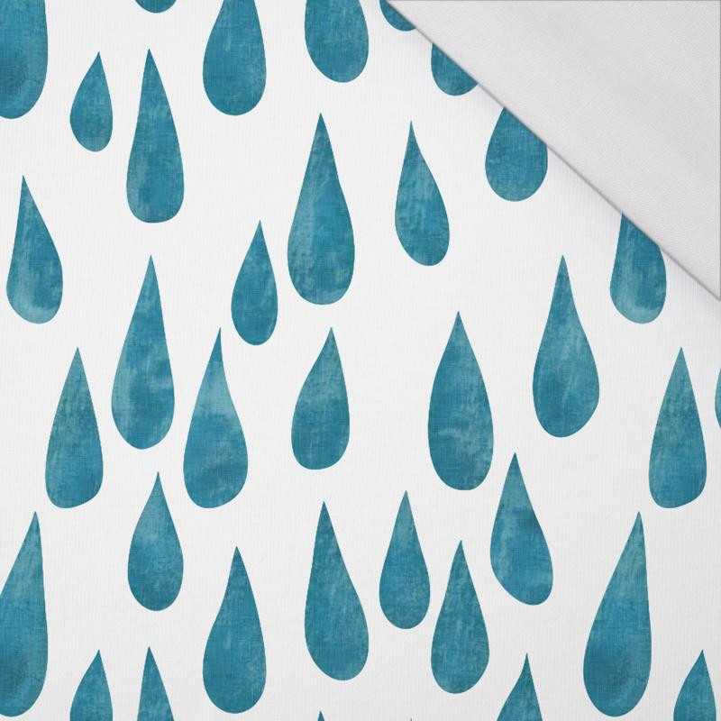 Velké tečky ( tyrkysový ) / bílý - organický úplet single jersey s elastanem 