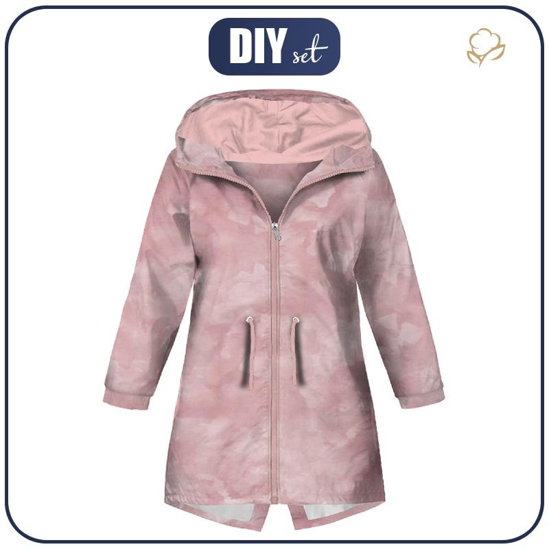 DĚTSKÁ BUNDA PARKA (ARIEL) - KAMUFLÁŽ vz. 2 / růžově křemenný - softshell