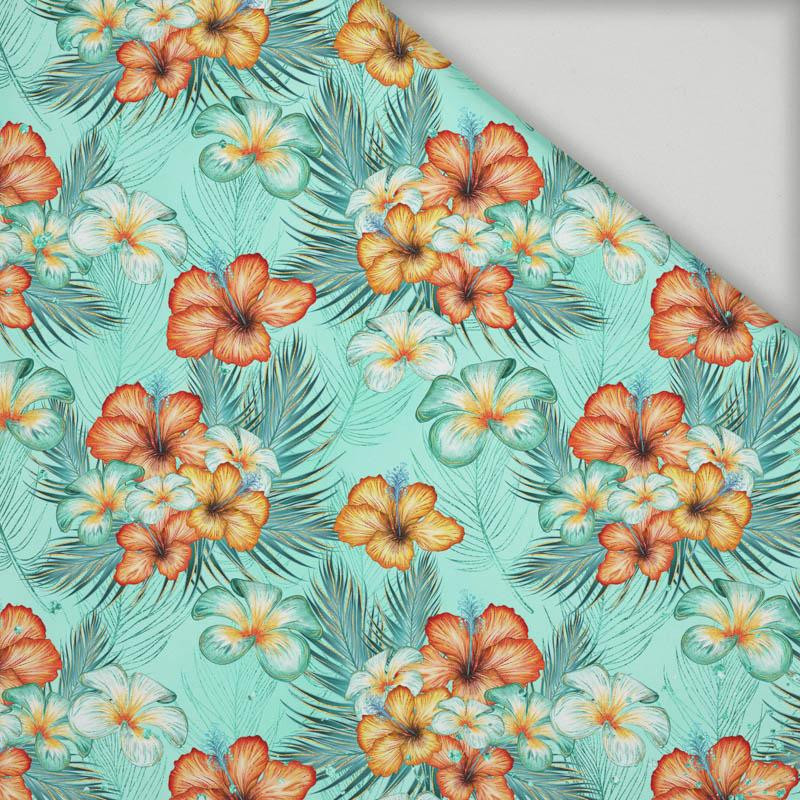 KWIATY I PALMY  - rychleschnoucí tkanina