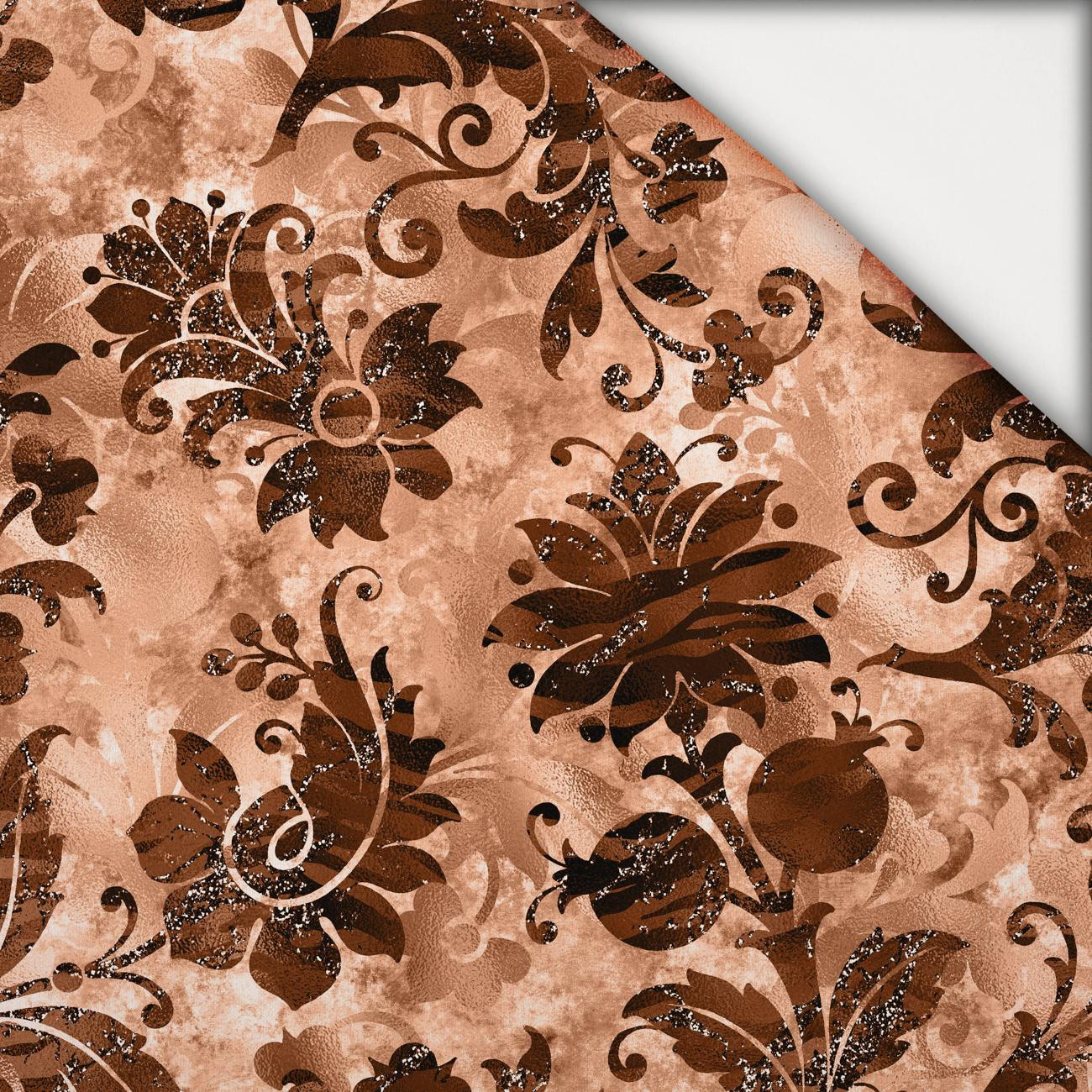 FLORAL Vz. 9 / peach fuzz - lehký, česaný úplet FLORAL Vz. 9 / peach fuzz - lehký, česaný úplet