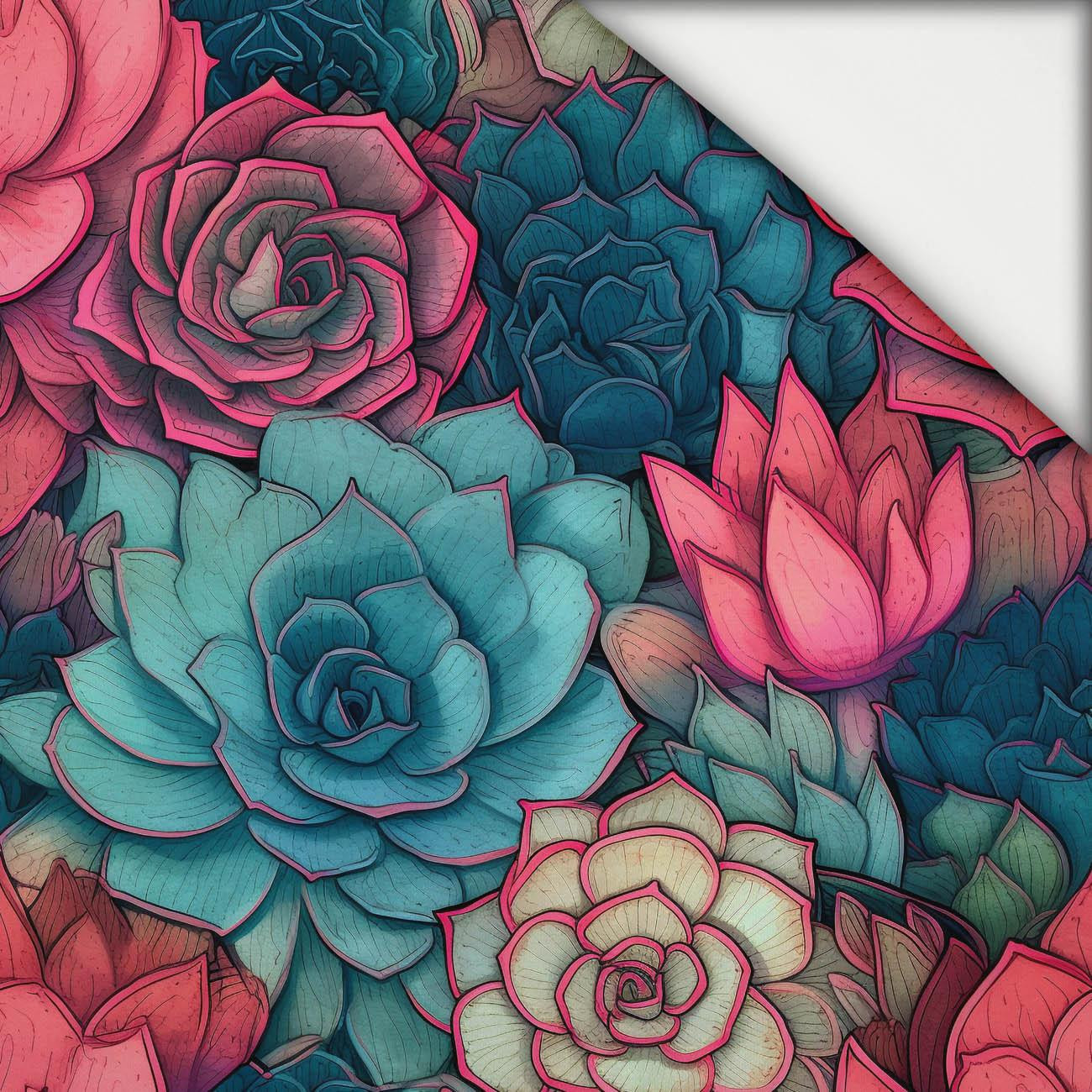 SUCCULENT PLANTS VZ. 6 - lehký, česaný úplet SUCCULENT PLANTS VZ. 6 - lehký, česaný úplet