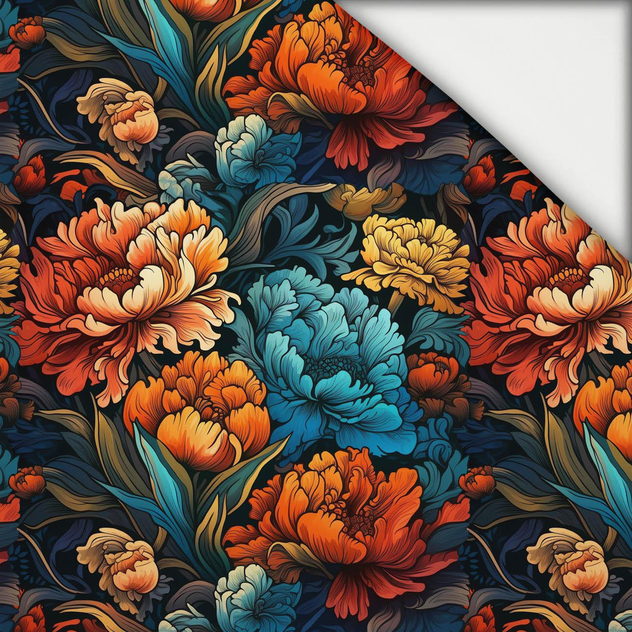 VINTAGE CHINESE FLOWER VZ. 1 - lehký, česaný úplet VINTAGE CHINESE FLOWER VZ. 1 - lehký, česaný úplet