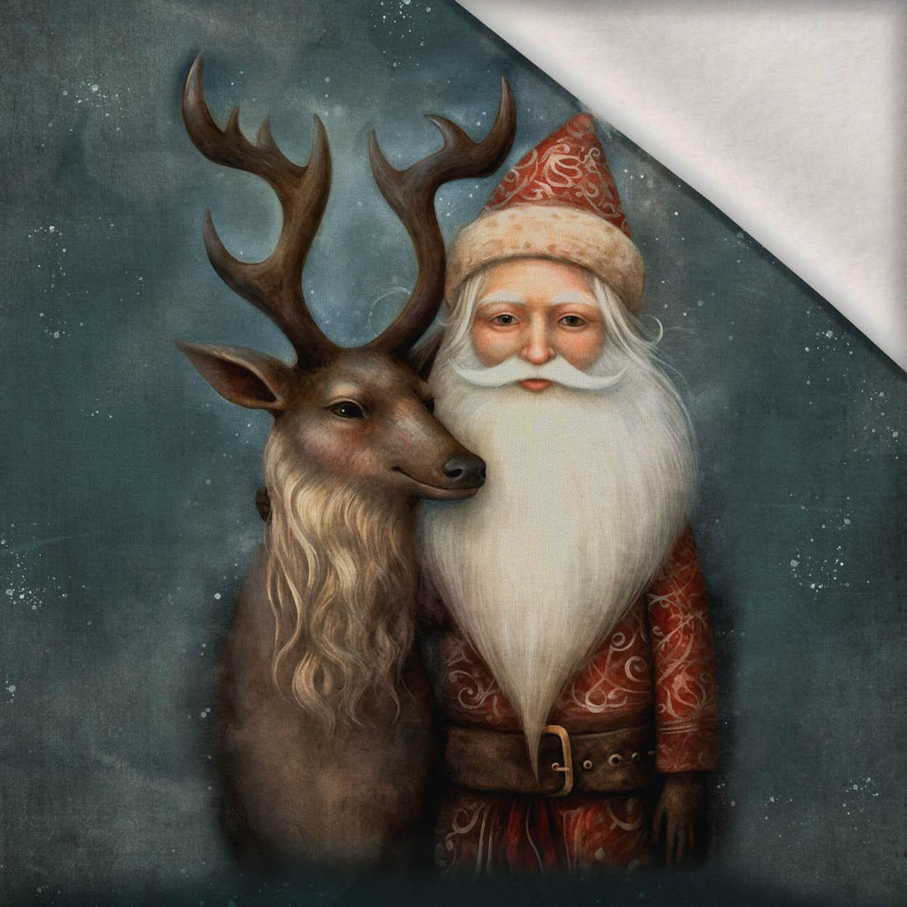 VINTAGE SANTA CLAUS - panel (60cm x 50cm) teplákovina počesaná s elastanem ITY