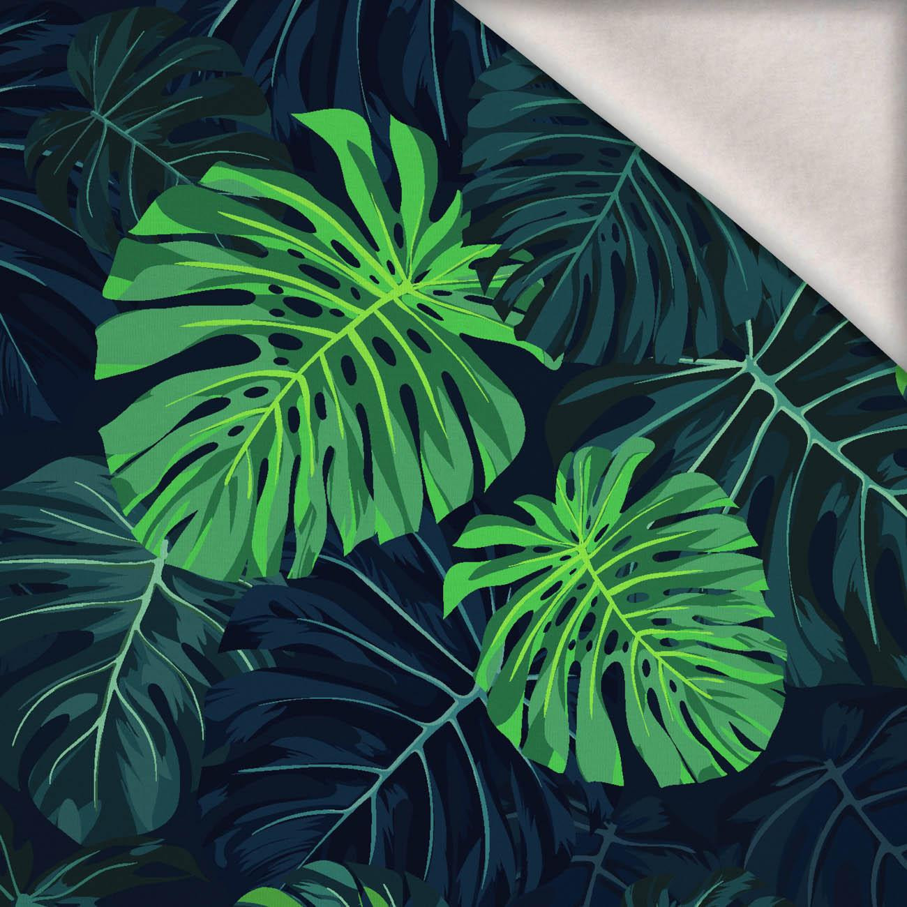 MONSTERA 2.0 / navy - teplákovina počesaná s elastanem ITY