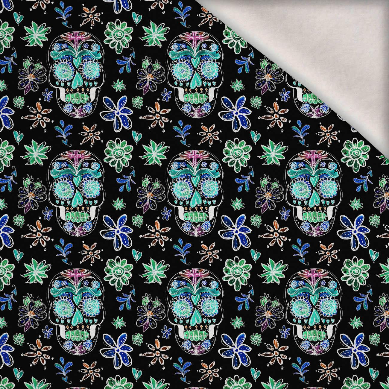 NEONOVÉ LEBKY vz. 2 (DIA DE LOS MUERTOS) - teplákovina počesaná s elastanem ITY NEONOVÉ LEBKY vz. 2 (DIA DE LOS MUERTOS) - teplákovina počesaná s elastanem ITY