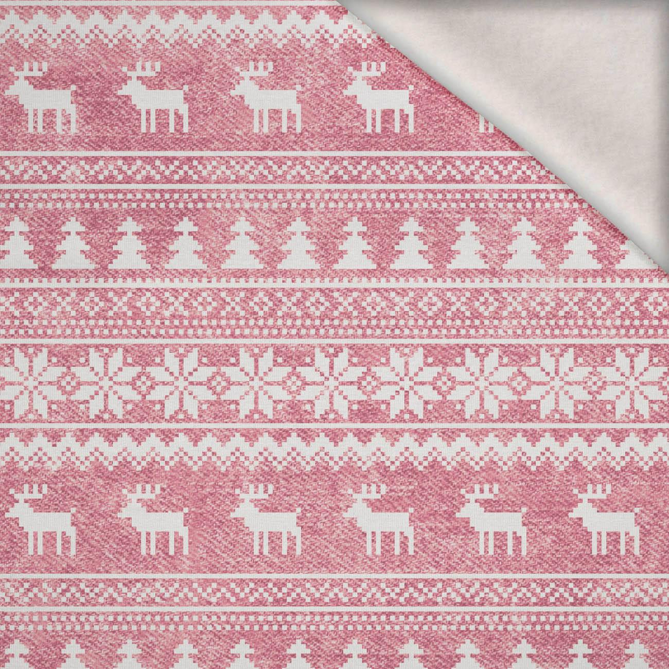 SOBI VZ.2 / ACID WASH RŮŽOVĚ KŘEMENNÁ - teplákovina počesaná s elastanem ITY