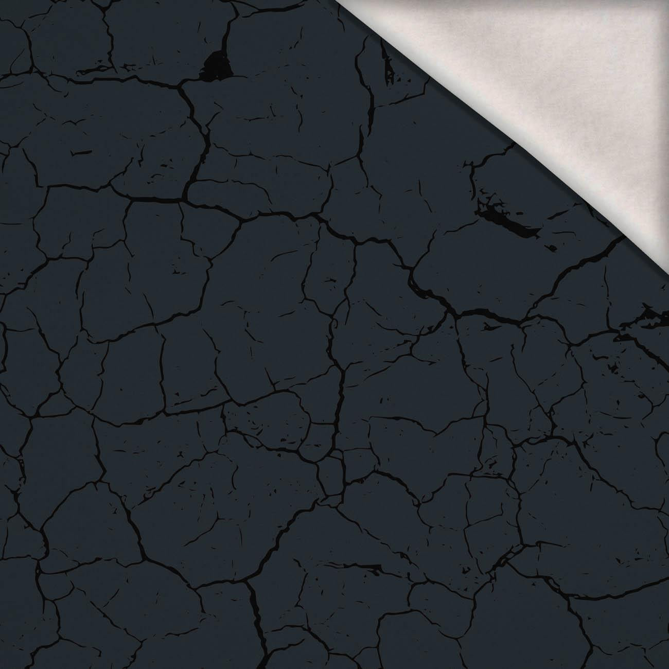 GRAFIT PRASKLÁ ZEMĚ (ČERNÁ) - teplákovina počesaná s elastanem ITY GRAFIT PRASKLÁ ZEMĚ (ČERNÁ) - teplákovina počesaná s elastanem ITY