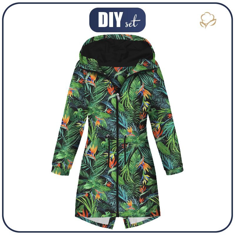 DÁMSKÁ BUNDA PARKA (ANNA) - RAJSKÁ DŽUNGLE/ černý - softshell