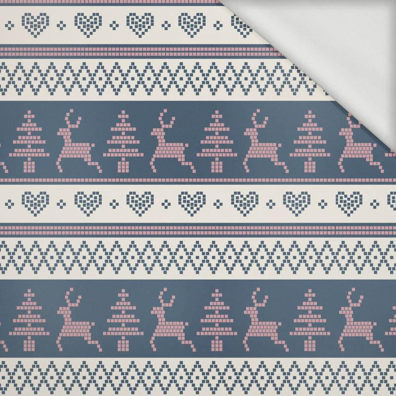 SOBI VZ. 3 / tmavomodrý (NORSKÉ VZORY) - Organická Teplákovina