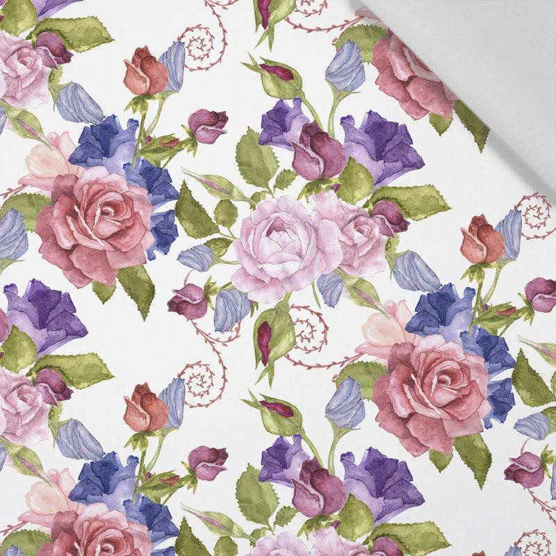 KVĚTY RŮŽE vz. 2 (KVETOUCÍ LOUKA) - tkanina bawełniana