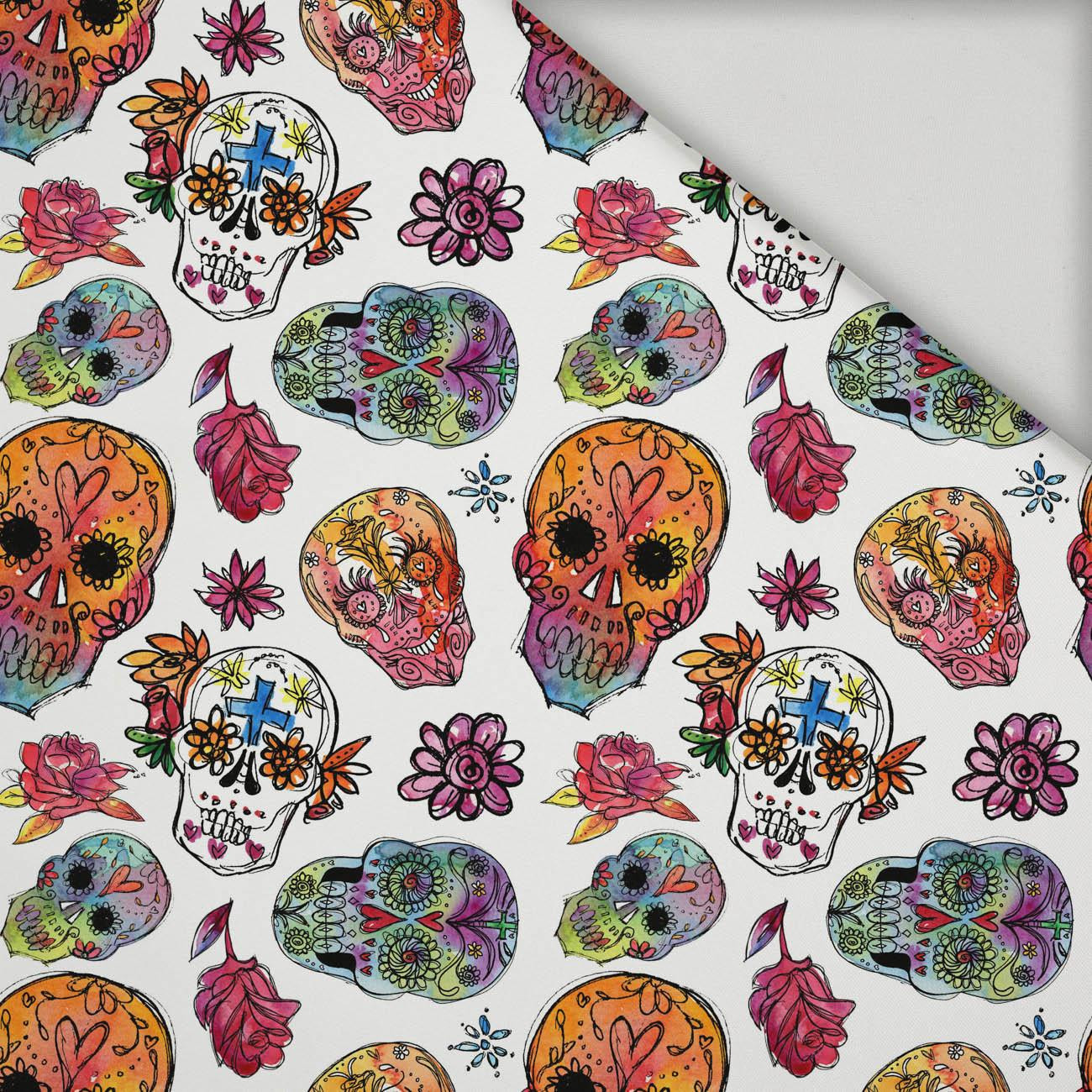 LEBKY vz. 3 / bílý (DIA DE LOS MUERTOS) - rychleschnoucí tkanina LEBKY vz. 3 / bílý (DIA DE LOS MUERTOS) - rychleschnoucí tkanina