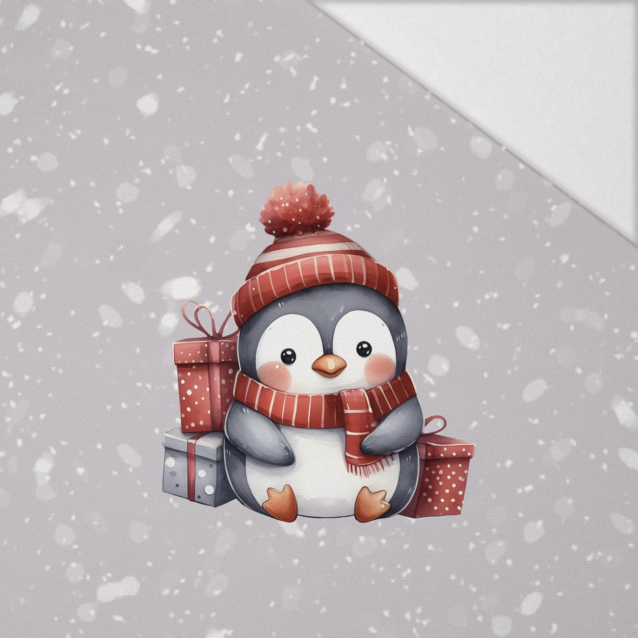 WINTER ANIMALS wz.17 - Paneel (60cm x 50cm) Hydrofobní česaná teplákovina