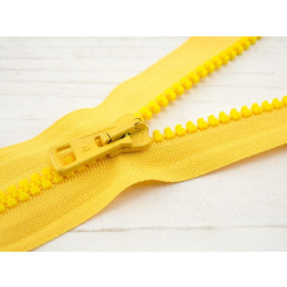Kostěný zip 60cm dělitelný- žlutě kanárkový