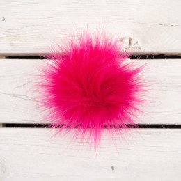 Bambule z eko kožešiny 12cm - fuchsia