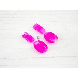 Koncovka provázku zapínána 18,5mm - fuchsie transparentní