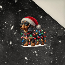 CHRISTMAS DOG VZ. 3 - panel (60cm x 50cm)  Potahový velur 