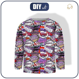 LONGSLEEVE - KOMIKS (fialový - červený) - single jersey