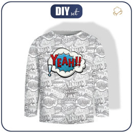 LONGSLEEVE - KOMIKS / yeah (modrý - červený) - single jersey