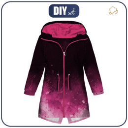 DĚTSKÁ BUNDA PARKA (ARIEL) - SKVRNY (fuchsie) / černý - softshell