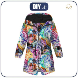 DĚTSKÁ BUNDA PARKA (ARIEL) - DUHOVÉ ZEBRY - softshell