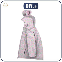 DĚTSKÁ BUNDA TEDDY (ZOE) - JEDNOROŽCI A KVĚTY vz.2 (KOUZELNÁ ZEMĚ) - Sada šití