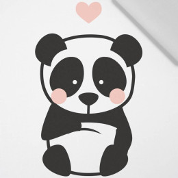 PANDA / BLADY RÓŻ ROZMIAR "M" 50x60 cm - biała (Przód) - panel tkanina bawełniana