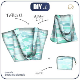 Taška XL s sáčkem 2 v 1 - VLNY VZ. 2 / azurový