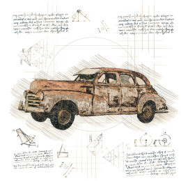 RETRO AUTO VZ. 1 - panel (75cm x 80cm)