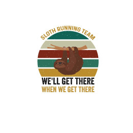SLOTH RUNNING TEAM / bílá - panel (60cm x 50cm)