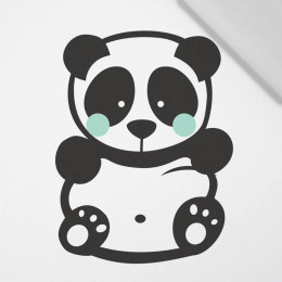 PANDA / MÁTA ROZMĚR "M" 50x60 cm - bílá (přední část) - panel bavlněná tkanina