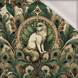 ART NOUVEAU CATS & FLOWERS VZ. 1 - Panel (75cm x 80cm) teplákovina počesaná s elastanem ITY