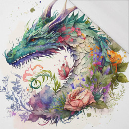 WATERCOLOR DRAGON - panel (60cm x 50cm) SINGLE JERSEY