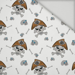 PIRATE SKULLS / WHITE (SCARY HALLOWEEN) - rychleschnoucí tkanina