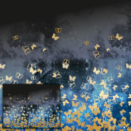 MOTÝLCI / zlatá - PANORAMICKÝ PANEL (120cm x 155cm)