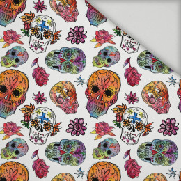 LEBKY vz. 3 / bílý (DIA DE LOS MUERTOS) - rychleschnoucí tkanina