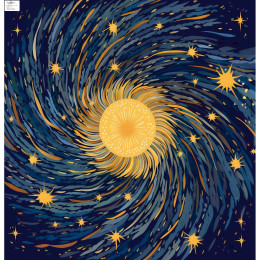 WATERCOLOR GALAXY -  velký panel pro kruhovou sukni
