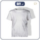DIY sada – Dětské tričko z bavlněného úpletu RIB JERSEY - WHITE