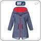 DĚTSKÁ BUNDA PARKA (ARIEL) - ACID WASH / tmavomodrý - softshell