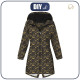 DÁMSKÁ BUNDA PARKA (ANNA) - LIŚCIE wz. 11 (złoty) / czarny - softshell