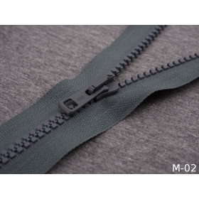 Kostěný zip 70cm dělitelný - tmavošedivý