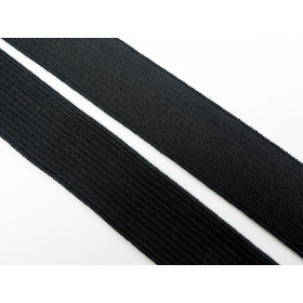 Guma pletená plochá 20mm - ČERNÁ