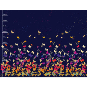 MOTÝLCI / barevná - Paneel (120cm x 150cm) teplákovina počesaná s elastanem ITY