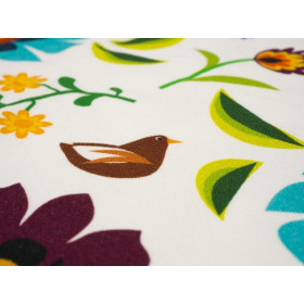 ŁOWICKÝ FOLKLOR / bílý - Viskózový úplet WE210