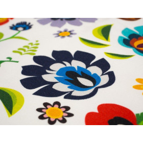 ŁOWICKÝ FOLKLOR / bílý - Viskózový úplet WE210